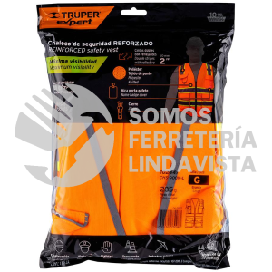 102441 CHS-900N-L CHALECO DE SEGURIDAD DE ALTA VISIBILIDAD NARANJA GRANDE TRUPER