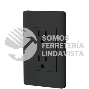 47902 CODO-LN PLACA ARMADA NEGRA CONTACTO DUPLEX 3 MODULOS LISBOA VOLTECK