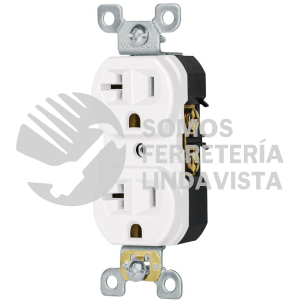 47721 CODO-MSB CONTACTO DUPLEX 2 POLOS 3 HILOS 20 A STANDARD BLANCO VOLTECK