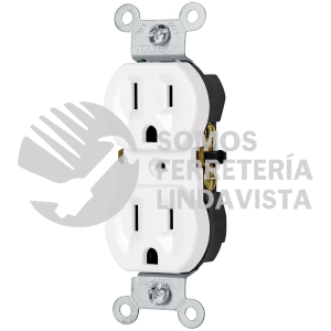 49710 CODO-SB CONTACTO DUPLEX 2 POLOS 3 HILOS STANDARD BLANCO VOLTECK