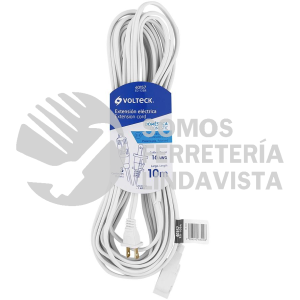 40157 ED-10BR EXTENSION ELECTRICA DOMESTICA 10 M BLANCA CON CLAVIJA RECTA VOLTECK