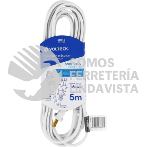 40154 ED-5BR EXTENSION ELECTRICA DOMESTICA 5 M BLANCA CON CLAVIJA RECTA VOLTECK