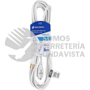 40156 ED-8BR EXTENSION ELECTRICA DOMESTICA 8 M BLANCA CON CLAVIJA RECTA VOLTECK