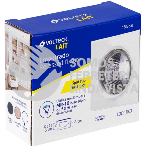 45566 EMP-110S LUMINARIO CUADRADO BLANCO SPOT FIJO LAMPARA NO INCLUIDA VOLTECK