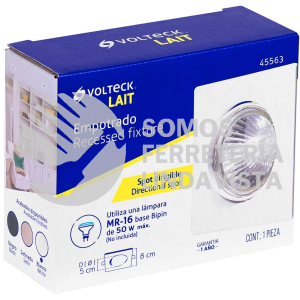 45563 EMP-113S LUMINARIO CUADRADO BLANCO SPOT DIRIGIBLELAMPARA NO INCLUIDA VOLTECK