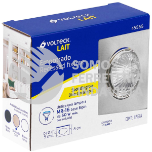 45565 EMP-115S LUMINARIO CUADRADO SATIN SPOT DIRIGIBLE LAMPARA NO INCLUIDA VOLTECK
