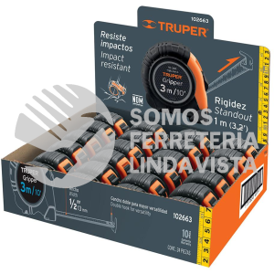 102663 FH-3MC FLEXOMETRO GRIPPER 3 M CINTA 13 MM DISPLAY BOX CON 24 PIEZAS TRUPER