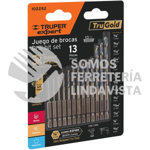 102252 JBAV-13R JUEGO DE 13 BROCAS HSS P/METAL ZANCO CAMBIO RAPIDO EXPERT TRUPER