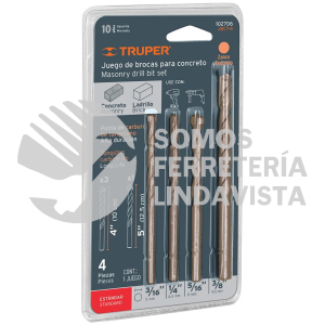 102706 JBCT-4 JUEGO DE 4 BROCAS PARA CONCRETO TRUPER