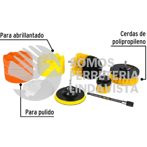 27190 JCE-11P JUEGO 11 ACCESORIOS DE LIMPIEZA Y PULIDO P/TALADRO PRETUL