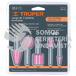 102632 JPM-52 JUEGO DE 5 PIEDRAS MONTADAS ZANCO 1/4" Y 1/8"USO GENERAL TRUPER