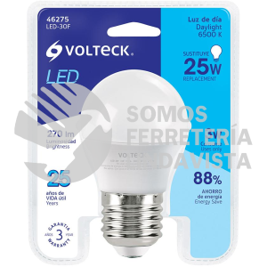 46275 LED-30F LAMPARA DE LED A19 3 W LUZ DE DIA VOLTECK