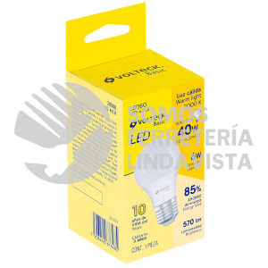 28060 LED-40CB LAMPARA DE LED TIPO BULBO A19 6 W LUZ CALIDA CAJA BASIC VOLTECK