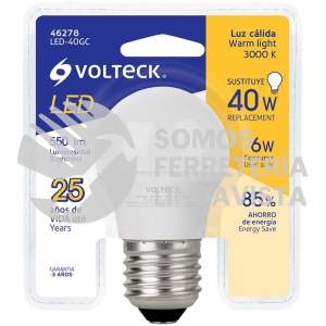 46278 LED-40GC LAMPARA DE LED G45 6 W LUZ CALIDA VOLTECK