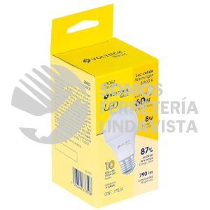 28062 LED-60CB LAMPARA DE LED TIPO BULBO A19 8 W LUZ CALIDA CAJA BASIC VOLTECK