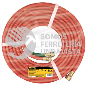 28301 M-CORSOL-P MANGUERA CUATA REFORZADA DE 4.5 M PARA OXIACETILENO PRETUL