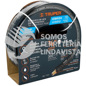 102473 MAN-HI-15-3/8 ROLLO DE MANGUERA HIBRIDA 3/8" PARA COMPRESOR 15 M TRUPER