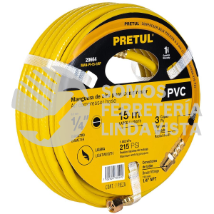 20664 MAN-PI-15-1/4P MANGUERA DE PVC PARA COMPRESOR 15 M X 1/4" PRETUL