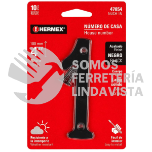47854 NUCH-1N NUMERO CHICO DE LATON 1 NEGRO HERMEX