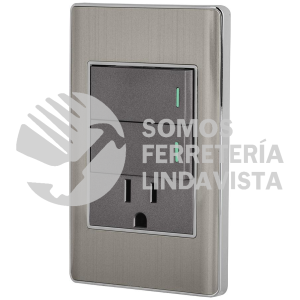 47847 PA-APCO-L2A PLACA ARMADA ACERO 2 INTERRUPTORES Y CONTACTO 1 MODLISBOA VOLTECK