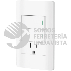 47967 PA-APCO-L2B PLACA ARMADA BLANCA 2 INTERRUPTORES Y CONTACTO 1 MODLISBOA VOLTECK
