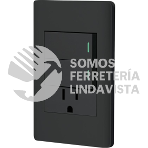47900 PA-APCO-L2N PLACA ARMADA NEGRA 2 INTERRUPTORES Y CONTACTO 1 MODLISBOA VOLTECK