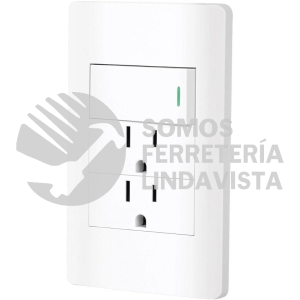47968 PA-APCO-L3B PLACA ARMADA BLANCA INTERRUPTOR Y 2 CONTACTOS 1 MOD LISBOA VOLTECK