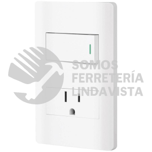 47965 PA-APCO1-LB PLACA ARMADA BLANCA INTERRUPTOR Y CONTACTO 1 MODULO LISBOA VOLTECK