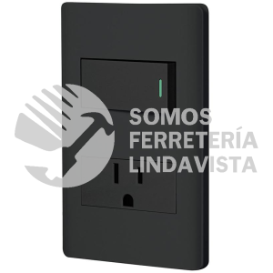 47898 PA-APCO1-LN PLACA ARMADA NEGRA INTERRUPTOR Y CONTACTO 1 MODULO LISBOA VOLTECK