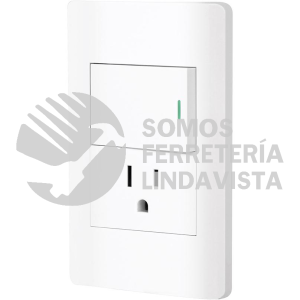 47966 PA-APCO15-LB PLACA ARMADA BLANCA INTERRUPTOR Y CONTACTO 1.5 MOD LISBOA VOLTECK