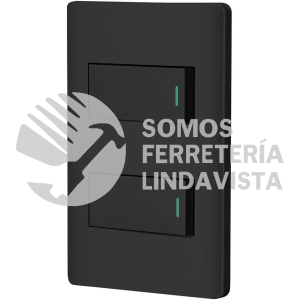 47887 PA-APDO1-LN PLACA ARMADA NEGRA CON 2 INTERRUPTORES 1 MODULO LISBOA VOLTECK