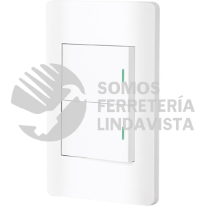 47960 PA-APDO15-LB PLACA ARMADA BLANCA 2 INTERRUPTORES 1.5 MODULOS LISBOA VOLTECK