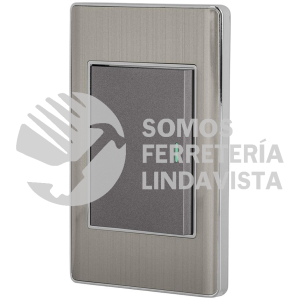 47842 PA-APSE3-LA PLACA ARMADA ACERO INOX 1 INTERRUPTOR 3 MODULOS LISBOA VOLTECK