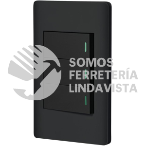 47890 PA-APTR-ELN PLACA ARMADA NEGRA 2 INTERRUPTORES 1 DE 3 VIAS 1 MODLISBOA VOLTECK