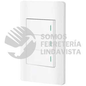 47956 PA-APTR-LB PLACA ARMADA BLANCA 3 INTERRUPTORES 1 MODULO LISBOA VOLTECK