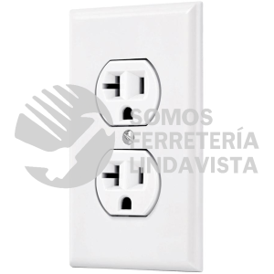 45951 PA-CODO-MSB PLACA ARMADA CONTACTO DUPLEX2 POLOS LINEA STANDARD BLANCO VOLTECK