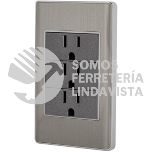 47850 PA-COTR-LA PLACA ARMADA ACERO INOX 3 CONTACTOS 1 MODULO LISBOA VOLTECK