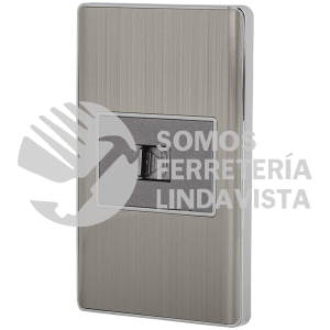 47844 PA-TE-LA PLACA ARMADA ACERO INOX 1 TOMA PARA TELEFONO 1.5 MOD LISBOA VOLTECK