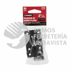47928 PAN-35 PASADOR DE BARRA PLANA 2" NEGRO HERMEX