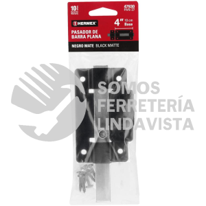 47930 PAN-37 PASADOR DE BARRA PLANA 4" NEGRO HERMEX