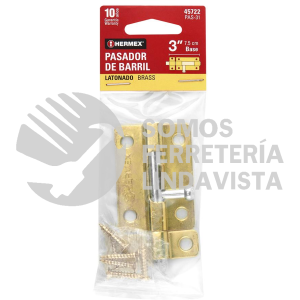 45722 PAS-31 PASADOR DE BARRIL DE ACERO LATON 3" HERMEX