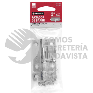 45732 PAS-33 PASADOR DE BARRIL DE ACERO CROMO 3" HERMEX