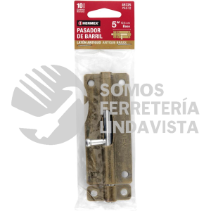 45725 PAS-52 PASADOR DE BARRIL DE ACERO LATON ANTIGUO 5" HERMEX