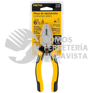27156 PEL-6PX PINZA PARA ELECTRICISTA 6" MANGO COMFORT GRIP PRETUL