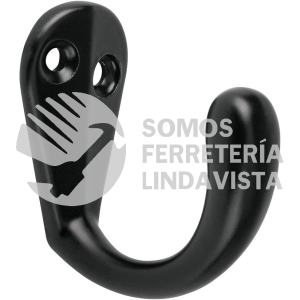 46833 PEPU-06 GANCHO SENCILLO TIPO PERCHERO NEGRO HERMEX