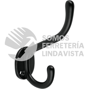 46832 PEPU-16 GANCHO DOBLE LARGO Y CORTO TIPO PERCHERO NEGRO HERMEX