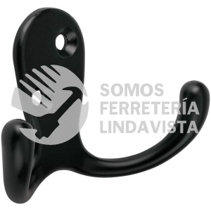 46831 PEPU-26 GANCHO DOBLE TIPO PERCHERO NEGRO HERMEX