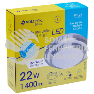 29008 PLA-704L LUMINARIO LED 24 W PLAFON DECORATIVO METALICO LUZ DIA BASIC VOLTECK