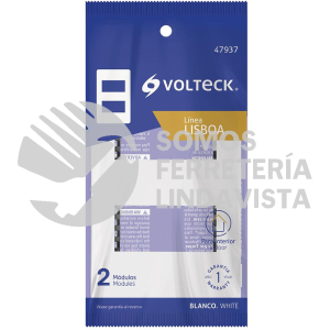 47937 PPDO-LB PLACA BLANCA DE 2 VENTANAS 1 MODULO LINEA LISBOA VOLTECK