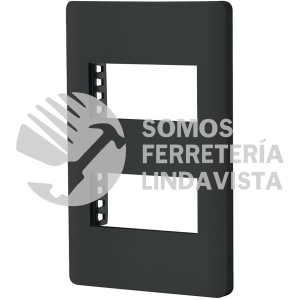 47870 PPDO-LN PLACA NEGRA DE 2 VENTANAS 1 MODULO LINEA LISBOA VOLTECK